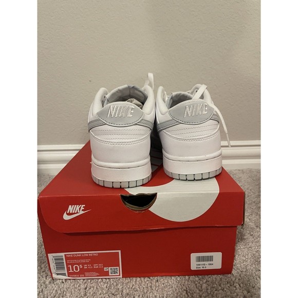 NEW Size 10.5 Men’s Nike Dunk Low Retro Pure Platinum DV0831 101 FAST SHIPPING - Picture 2 of 5